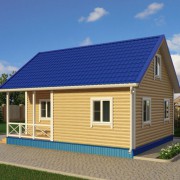 Каркасный дом №9 с мансардой (6 х 7.5м с крыльцом 1,5 х 3,25м)