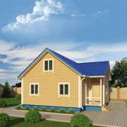 Каркасный дом №12 с мансардой (8 х 6м с крыльцом 1,5 х 1,5м)
