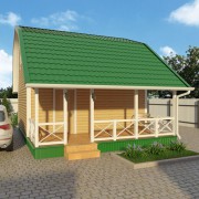 Каркасный дом №13 с мансардой (5 х 6м с верандой 2 х 6м)