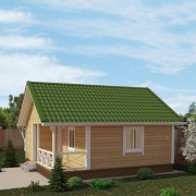 Баня из бруса №14 (6 х 6м с верандой) под ключ