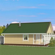 Баня из бруса №15 (6 х 6м с верандой 2 х 6м) под ключ