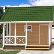 Каркасная баня №21 (2,5 х 4м с верандой 2 х 4м)
