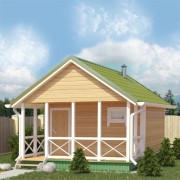 Каркасная баня №26 (4 х 4м с верандой 2 х 4м)