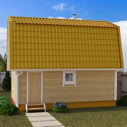 Каркасная баня №31 с мансардой (4 х 6м)